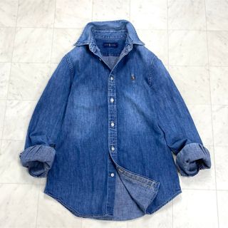 Ralph Lauren - RALPH LAUREN★美品★CUSTOM FIT デニムシャツ ボタンダウン