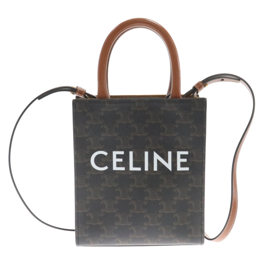 celine(セリーヌ)のCELINE セリーヌ ミニ バーティカルカバ トリオンフ キャンバス/タン 2WAY ショルダーバッグ ハンドバッグ トートバッグ 194372BZK.04LU ブラウン レディースのバッグ(ハンドバッグ)の商品写真