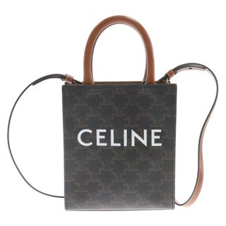 セリーヌ(celine)のCELINE セリーヌ ミニ バーティカルカバ トリオンフ キャンバス/タン 2WAY ショルダーバッグ ハンドバッグ トートバッグ 194372BZK.04LU ブラウン(ハンドバッグ)