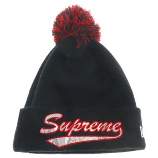 シュプリーム(Supreme)のSUPREME シュプリーム 17AW × New Era Snake Script Beanie × ニューエラ ロゴ刺繍 ニット帽 ビーニー ブラック(ニット帽/ビーニー)