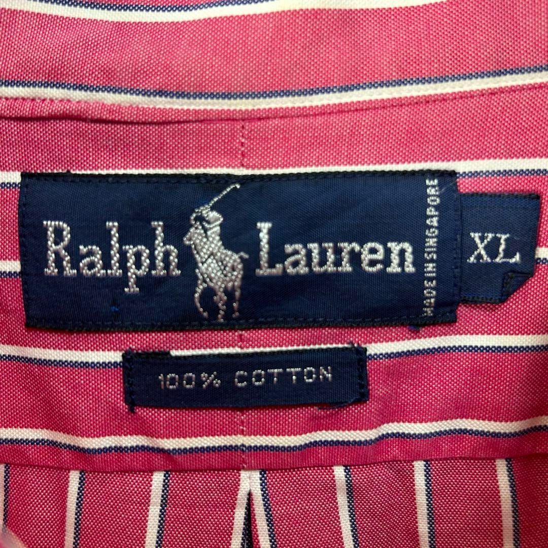 Ralph Lauren(ラルフローレン)のラルフローレン 刺繍ロゴ 半袖 BDシャツ ストライプ XL メンズのトップス(シャツ)の商品写真