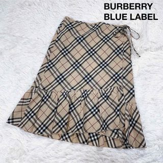 バーバリーブルーレーベル(BURBERRY BLUE LABEL)のバーバリーブルーレーベル ラップスカート フリル ノバチェック(ひざ丈スカート)