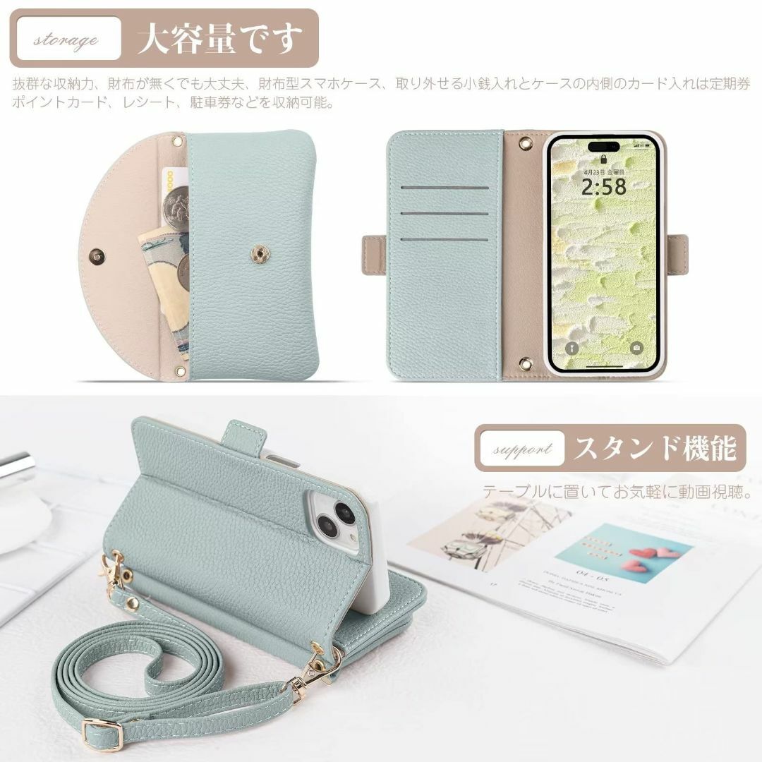 【色: ブルー】Chillchi iPhone12PRO ケース 手帳型 ショル スマホ/家電/カメラのスマホアクセサリー(その他)の商品写真