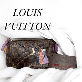 ルイヴィトン(LOUIS VUITTON)のルイヴルイヴィトン ダィトン ダミエ ミニポシェットアクセソワール　イリュストル(ポーチ)