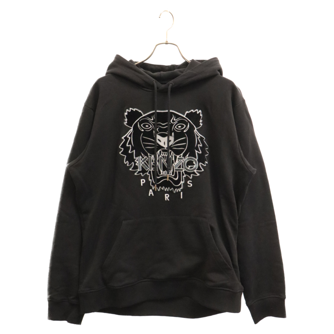 KENZO(ケンゾー)のKENZO ケンゾー Metallic Logo Tiger Hoodie FB65SW3304MZ メタリックロゴ タイガーフーディー プルオーバーパーカー ブラック メンズのトップス(パーカー)の商品写真