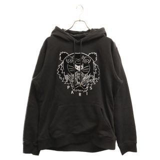 KENZO ケンゾー Metallic Logo Tiger Hoodie FB65SW3304MZ メタリックロゴ タイガーフーディー プルオーバーパーカー ブラック