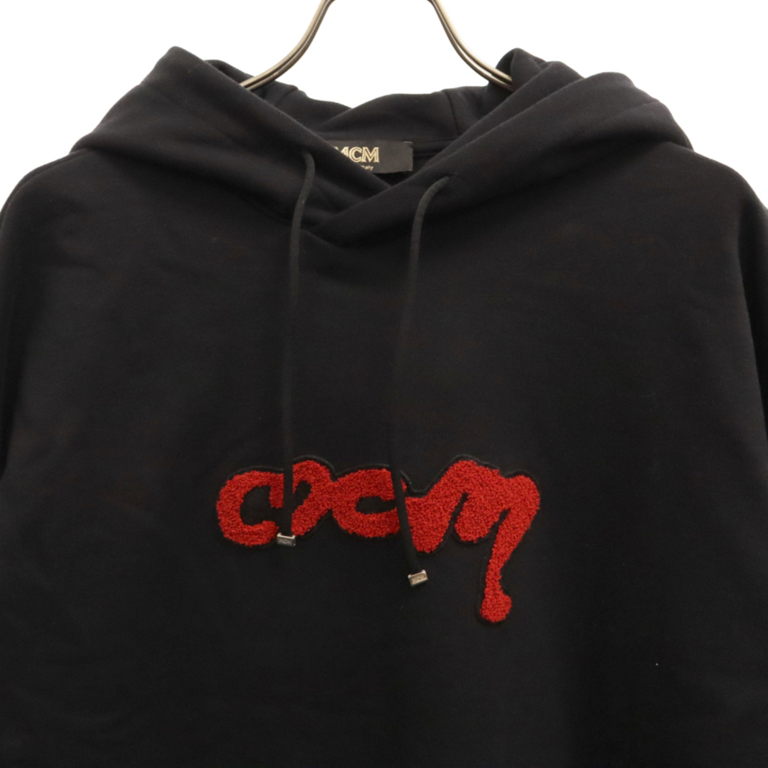 MCM(エムシーエム)のMCM エム シー エム Logo Hoodie MHAAAMM02 ロゴ刺繍 フーディー プルオーバーパーカー ブラック メンズのトップス(パーカー)の商品写真