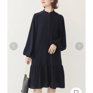 Spick & Span - Spick&Span★美品★ ティアードミディ丈ワンピース　ネイビー インナー付