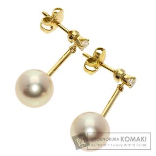 ミキモト(MIKIMOTO)のMIKIMOTO パール 真珠 ダイヤモンド ピアス K18YG レディース(ピアス)