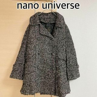 ナノユニバース(nano・universe)のナノユニバース　総柄　コート　ホワイトブラック　ジャケット(チェスターコート)