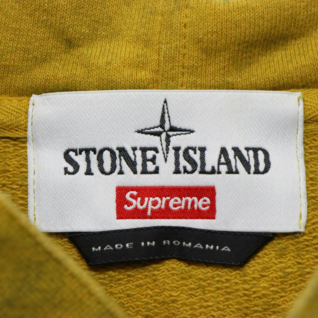 Supreme(シュプリーム)のSUPREME シュプリーム 19SS × Stone Island Hooded Sweatshirt ストーンアイランド ロゴ刺繍 ワッペンロゴ スウェット プルオーバーパーカー イエロー 702560152 メンズのトップス(パーカー)の商品写真