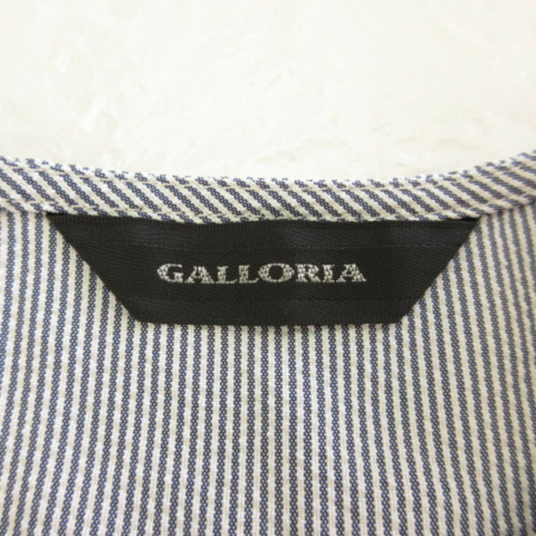 ギャローリア GALLORIA ワンピース 半袖 ミディ丈 ストライプ S  レディースのワンピース(ひざ丈ワンピース)の商品写真