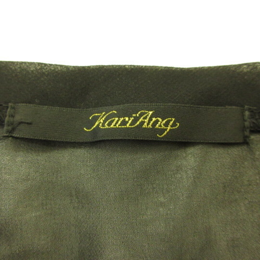 kariang(カリアング)のカリアング KariAng カットソー ノースリーブ Vネック 異素材 黒 F レディースのトップス(カットソー(半袖/袖なし))の商品写真