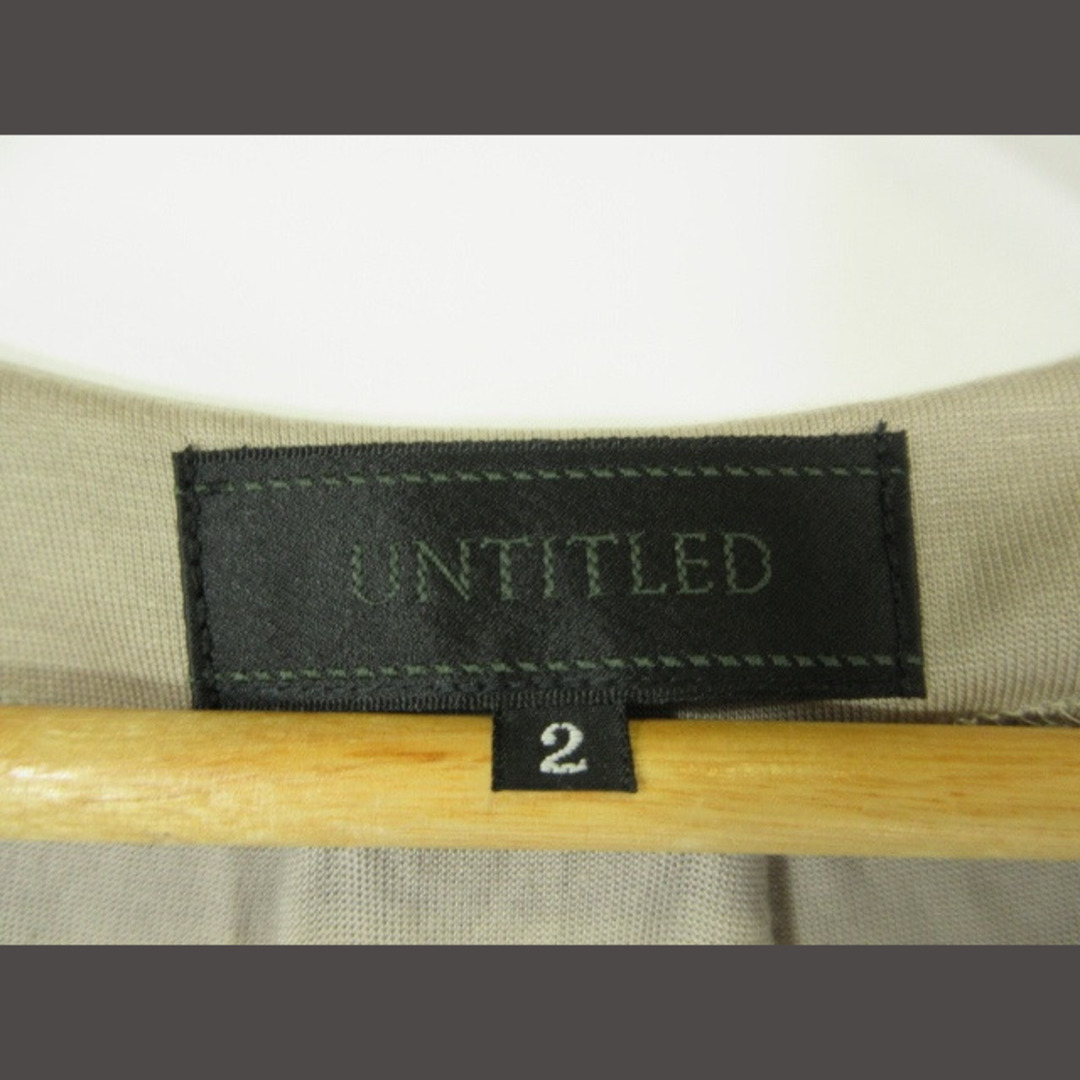 UNTITLED(アンタイトル)のUNTITLED ワンピース ラウンドネック 半袖 ひざ丈 ブラウン２ レディースのワンピース(ひざ丈ワンピース)の商品写真