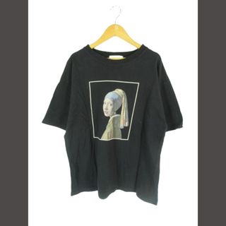 セシルマクビー(CECIL McBEE)のCECIL McBEE Tシャツ 丸首 半袖 プリント 綿 ブラック M (Tシャツ(半袖/袖なし))