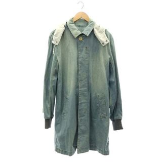 サカイ(sacai)のサカイ デニムコート Gジャン アウター ブルゾン フード付き L カーキ 青(ブルゾン)