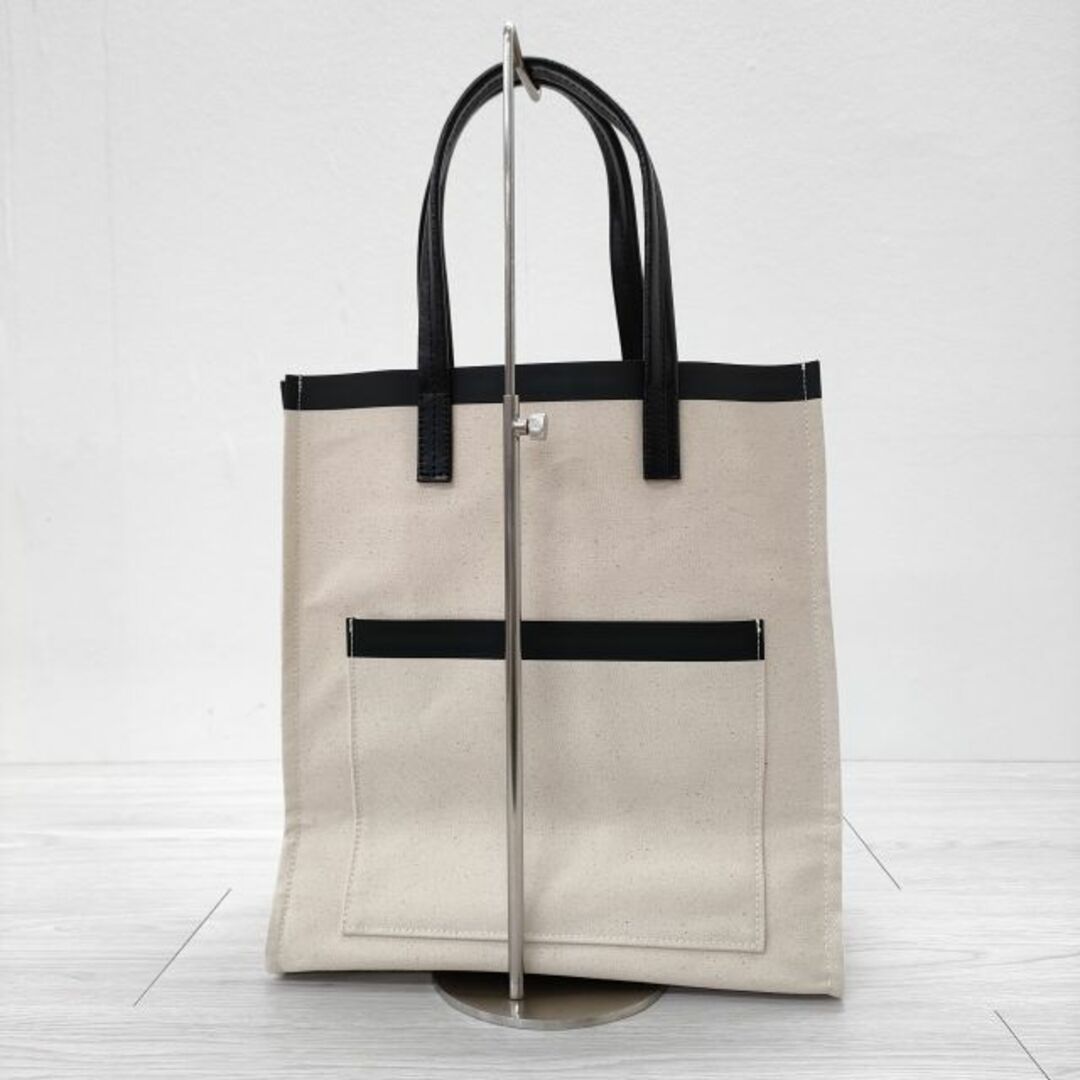 YAHKI YH-572 TOTE BAG 定価22000円 コットン キャンバス レザー トートバッグ キナリ ブラック レディース ヤーキ【中古】4-0413G◎ レディースのバッグ(トートバッグ)の商品写真