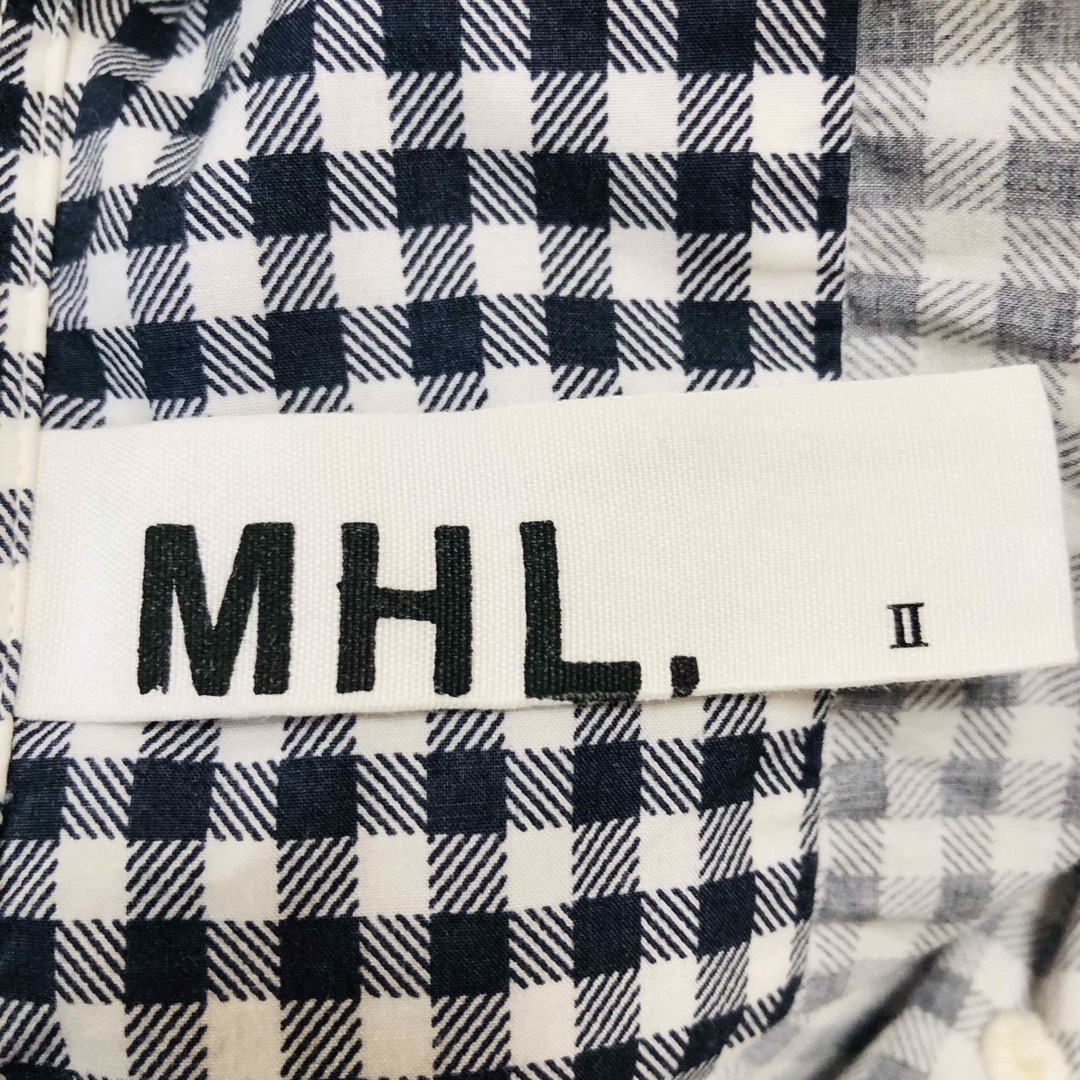 MHL.(エムエイチエル)のMHL.  シャツワンピース　長袖　コットン ギンガムチェック エムエイチエル レディースのワンピース(ひざ丈ワンピース)の商品写真