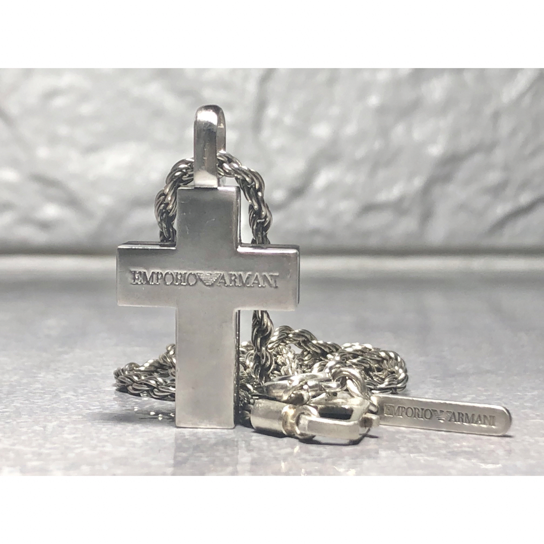 Emporio Armani(エンポリオアルマーニ)のEMPORIO ARMANI クロス　ネックレス silver 925 ウッド メンズのアクセサリー(ネックレス)の商品写真