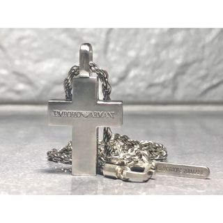 エンポリオアルマーニ(Emporio Armani)のEMPORIO ARMANI クロス　ネックレス silver 925 ウッド(ネックレス)