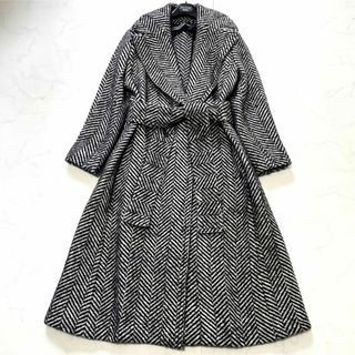 マックスマーラ(Max Mara)の最高峰 MaxMara ヘリンボーン柄マキシ丈ガウンコート 44(ロングコート)