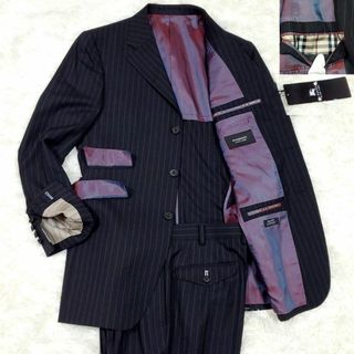 BURBERRY BLACK LABEL - 未使用タグ付 S バーバリーブラックレーベル スーパー100 背抜き スーツ 黒