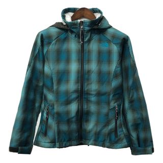 ザノースフェイス(THE NORTH FACE)のTHE NORTH FACE ノースフェイス マウンテンパーカー アウトドア チェック ライトブルー (レディース M) 中古 古着 Q4246(その他)