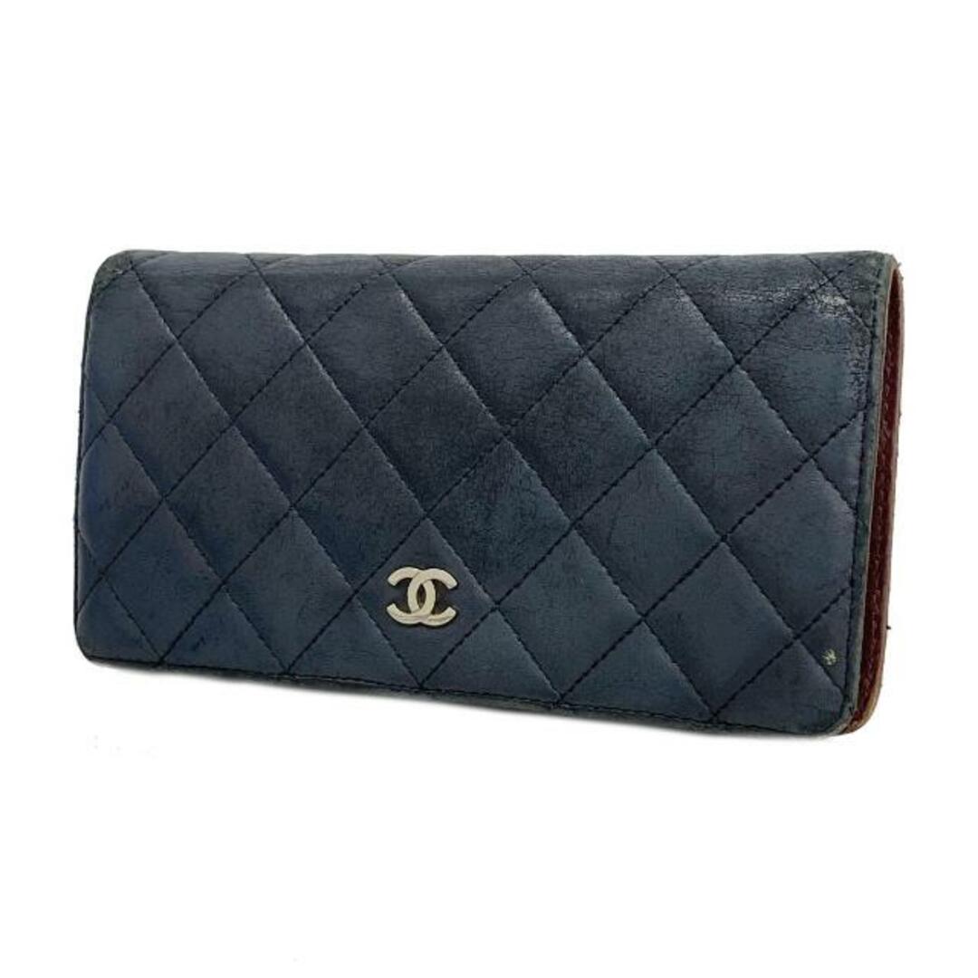 CHANEL(シャネル)の【4hd4292-r】シャネル 長財布/マトラッセ/ラムスキン/ブラック/シルバー金具 【中古】 レディース レディースのファッション小物(財布)の商品写真