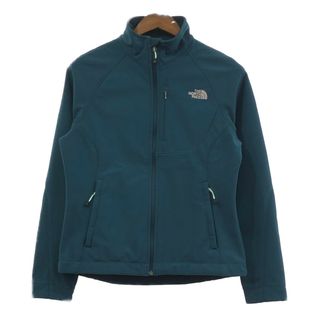 ザノースフェイス(THE NORTH FACE)のTHE NORTH FACE ノースフェイス ソフトシェルジャケット アウトドア ワンポイント ターコイズブルー (レディース M) 中古 古着 Q4273(その他)