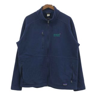 パタゴニア(patagonia)のpatagonia パタゴニア SYNCHILLA シンチラ 企業ロゴ フルジップ フリースジャケット アウトドア ネイビー (メンズ XL) 中古 古着 Q4290(その他)