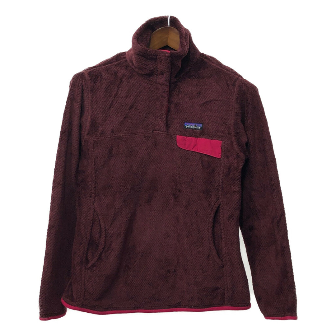 patagonia(パタゴニア)のpatagonia パタゴニア リツール スナップT フリースジャケット POLARTEC アウトドア ワインレッド (レディース M) 中古 古着 Q4309 レディースのジャケット/アウター(その他)の商品写真