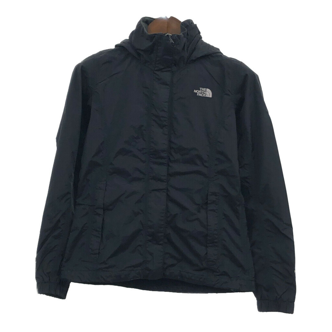 THE NORTH FACE(ザノースフェイス)のTHE NORTH FACE ノースフェイス HYVENT ナイロン マウンテンパーカー アウトドア ワンポイント ブラック (レディース S) 中古 古着 Q4321 レディースのジャケット/アウター(その他)の商品写真