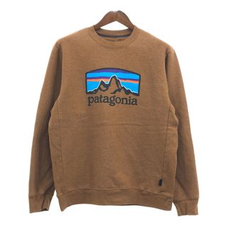 パタゴニア(patagonia)のpatagonia パタゴニア ロゴ スウェット アウトドア ブラウン (メンズ M) 中古 古着 Q4326(スウェット)