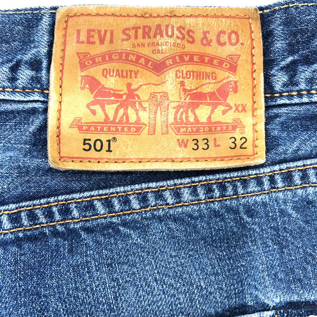 Levi's(リーバイス)のLevi's リーバイス 501 デニムパンツ アメカジ ブルー (メンズ W33 L32) 中古 古着 Q4325 メンズのパンツ(デニム/ジーンズ)の商品写真