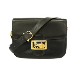 セリーヌ(celine)の★SALE 【4hd4595】セリーヌ ショルダーバッグ/馬車金具/レザー/ブラック/ゴールド金具 【中古】 レディース(ショルダーバッグ)