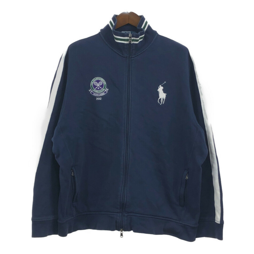 POLO RALPH LAUREN(ポロラルフローレン)のPolo by Ralph Lauren ポロ ラルフローレン ウィンブルドン トラックジャケット テニス サイドライン (メンズ 2XL) 中古 古着 Q4340 メンズのトップス(スウェット)の商品写真