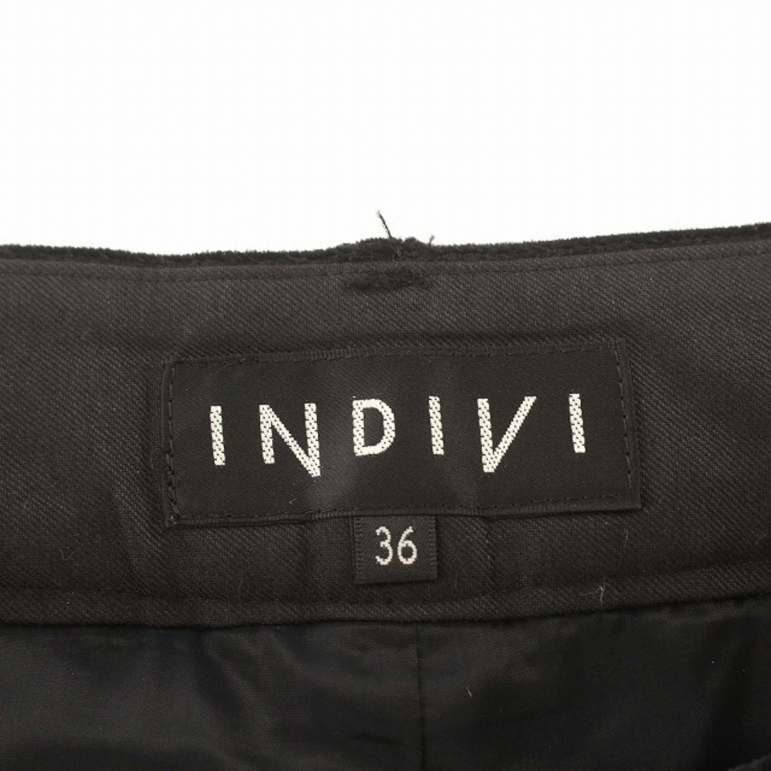 INDIVI(インディヴィ)のインディヴィ INDIVI ショートパンツ ツイード ベロア キュロット 黒 レディースのパンツ(キュロット)の商品写真