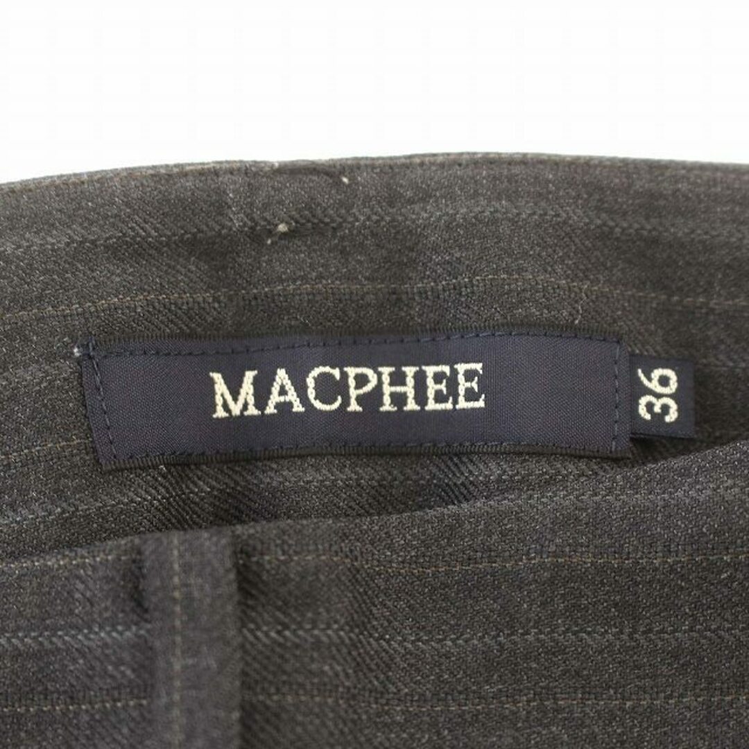 MACPHEE(マカフィー)のマカフィー MACPHEE スラックス クロップドパンツ ストライプ グレー レディースのパンツ(その他)の商品写真