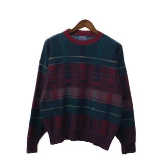 PENDLETON - 70年代 USA製 PENDLETON ペンドルトン ウール ニット セーター ヴィンテージ チェック マルチカラー (メンズ XL) 中古 古着 Q4351