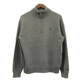 ポロラルフローレン(POLO RALPH LAUREN)のPolo by Ralph Lauren ポロ ラルフローレン ハーフジップ ドライバーズニット セーター ライトグレー (メンズ L) 中古 古着 Q4366(ニット/セーター)