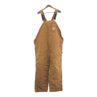 カーハート(carhartt)のCarhartt カーハート ビブオーバーオール 大きいサイズ ワーク ダック地 ブラウン (メンズ W50 L30) 中古 古着 Q4377(サロペット/オーバーオール)