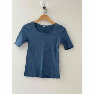 ユニクロ(UNIQLO)の匿名配送♡ ５部丈 リブ Tシャツ(Tシャツ/カットソー(半袖/袖なし))