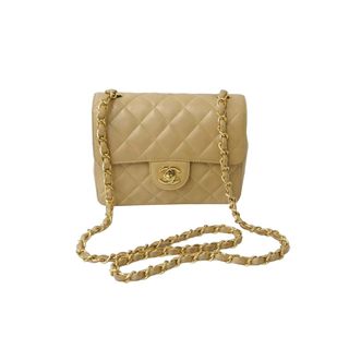 シャネル(CHANEL)の極美品 新型 CHANEL シャネル ヴィンテージ ミニマトラッセチェーンショルダーバッグ 6番台 ベージュ 中古 62753(ハンドバッグ)