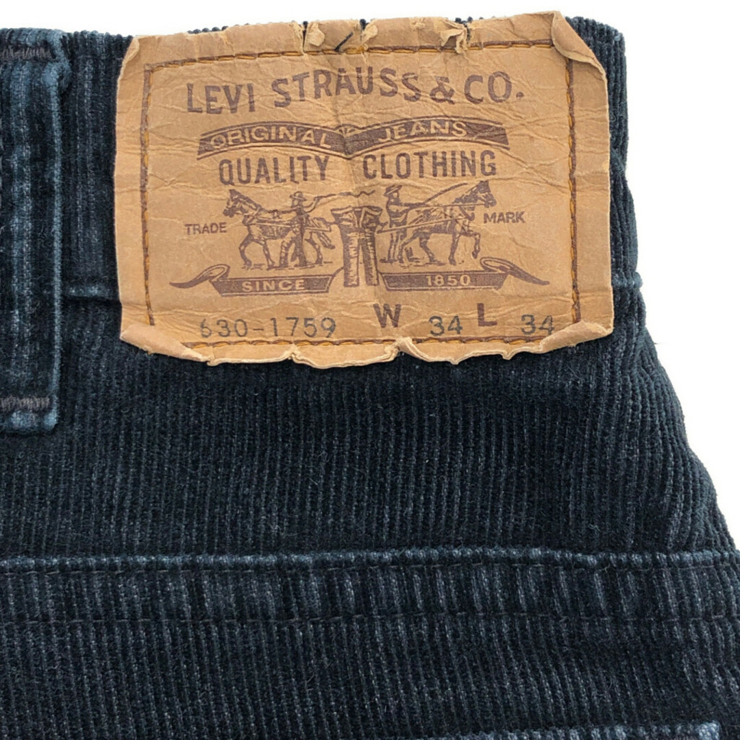 Levi's(リーバイス)のLevi's リーバイス 630-1759 ブーツカット コーデュロイパンツ アメカジ ブラック (メンズ W34 L34) 中古 古着 Q4431 メンズのパンツ(その他)の商品写真