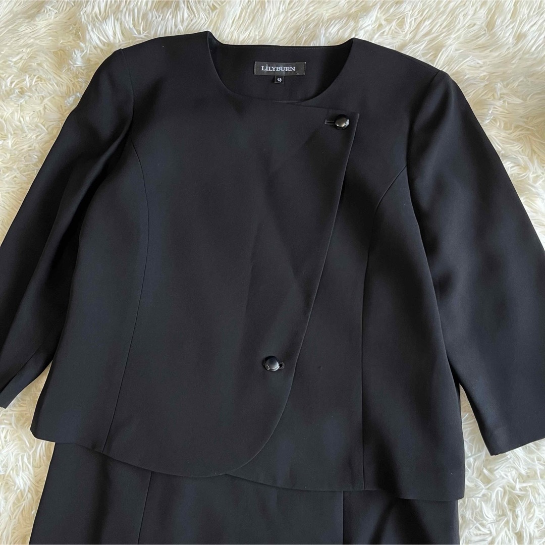 TOKYO SOIR(トウキョウソワール)のLILYBURN  ブラックフォーマルワンピース　礼服　喪服　大きいサイズ　13 レディースのフォーマル/ドレス(礼服/喪服)の商品写真