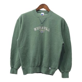 90年代 USA製 RUSSELL ATHLETIC ラッセル ロゴ スウェット グリーン (メンズ) 中古 古着 Q4422(スウェット)