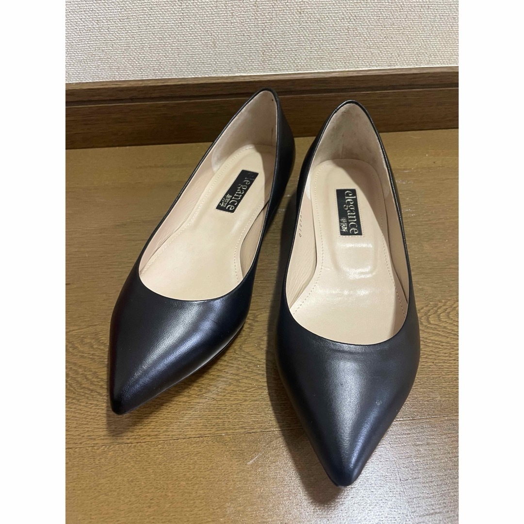 elegance卑弥呼(エレガンスヒミコ)のelegance卑弥呼★就活や面接冠婚葬祭に！シンプルフラットシューズ レディースの靴/シューズ(ハイヒール/パンプス)の商品写真