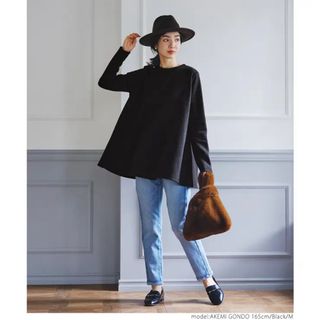 コカ(coca)の新品タグ付　coca 裏起毛フレアトップス(Tシャツ(長袖/七分))