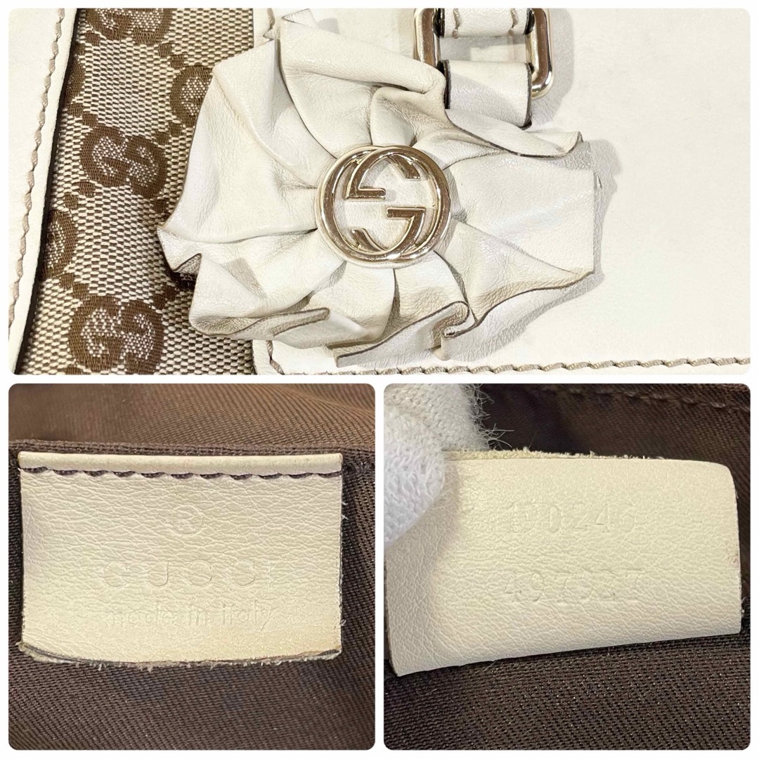 Gucci(グッチ)の正規品 GUCCI グッチ トートバッグ GGキャンバス インターロッキング 白 レディースのバッグ(トートバッグ)の商品写真