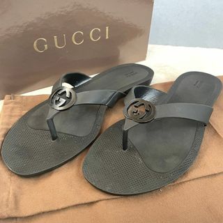 Gucci - 【極美品】 グッチ サンダル インターロッキング 箱付き 保存袋付き ブラック